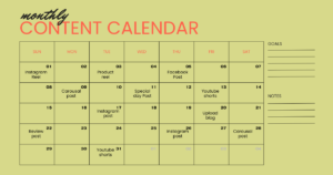 content calendar plan